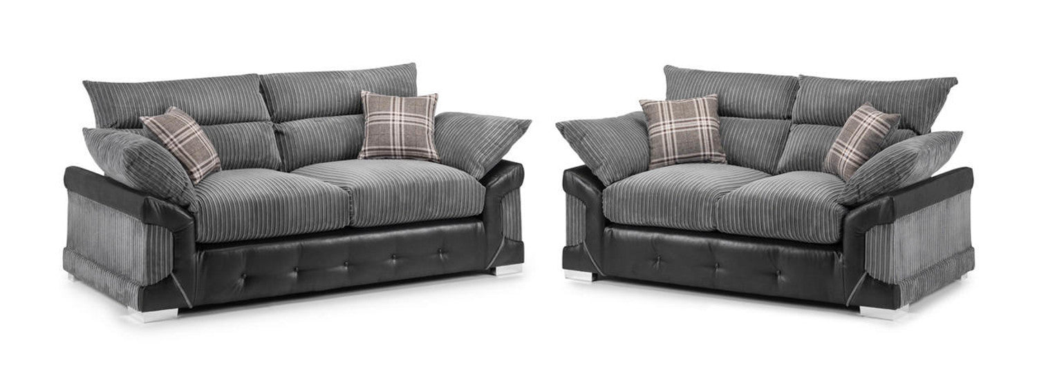 Logan Sofa Black/Grey 3+2 Set