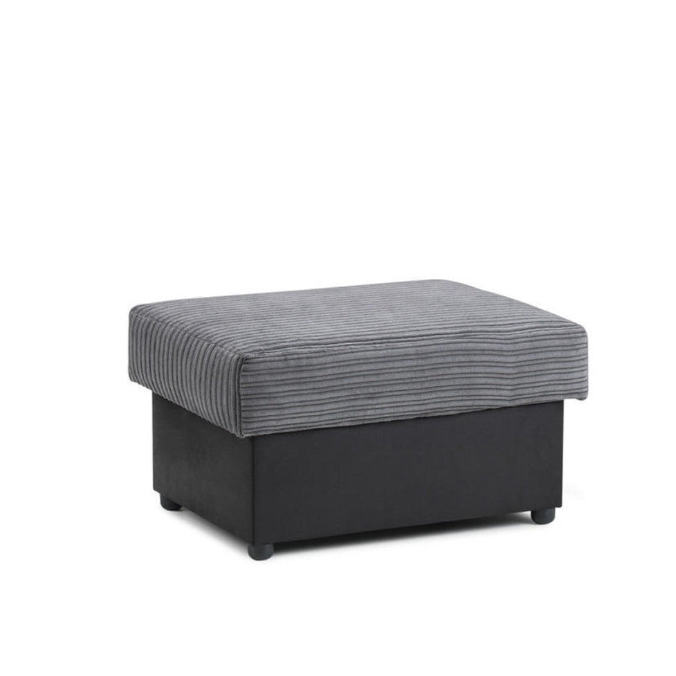 Logan Footstool Black/Grey