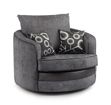 Shannon Sofa Black/Grey Swivel Chair